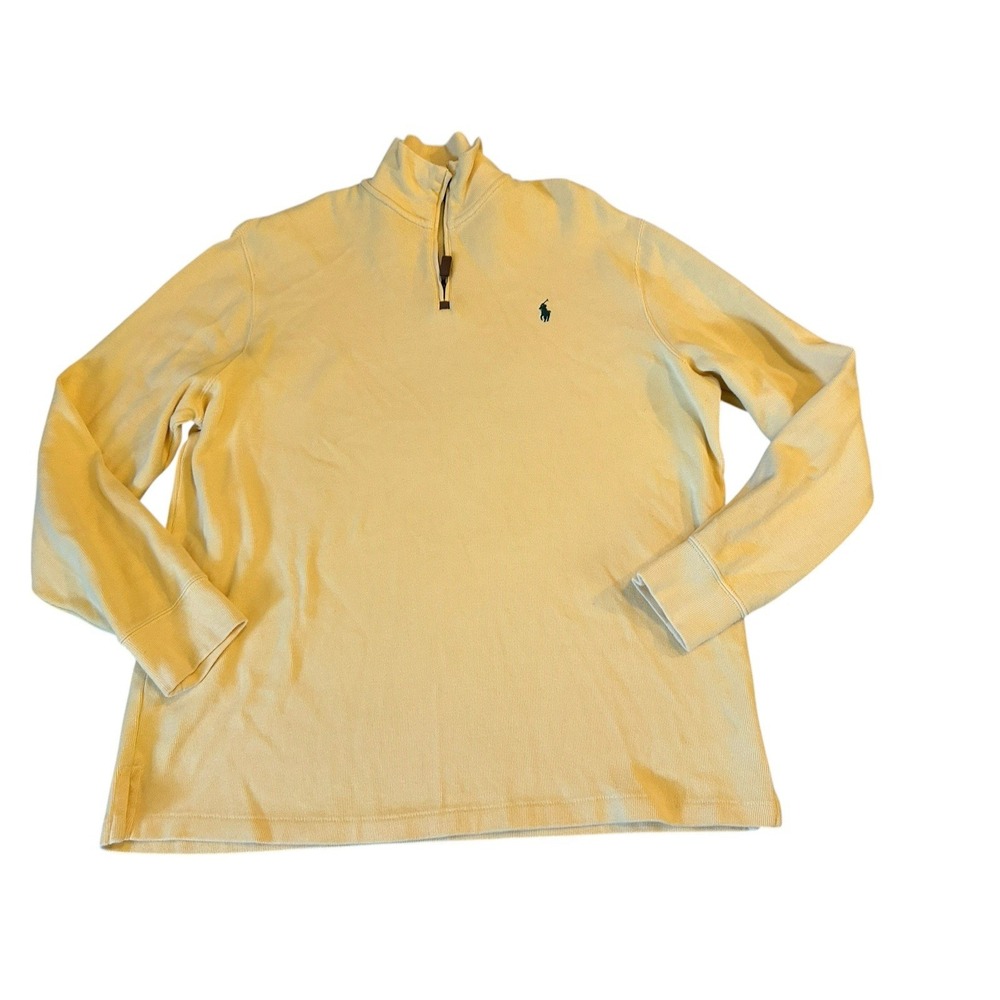 Polo Ralph Lauren Men's 1/4 Zip Long Sleeve Pullover Yellow Size XL